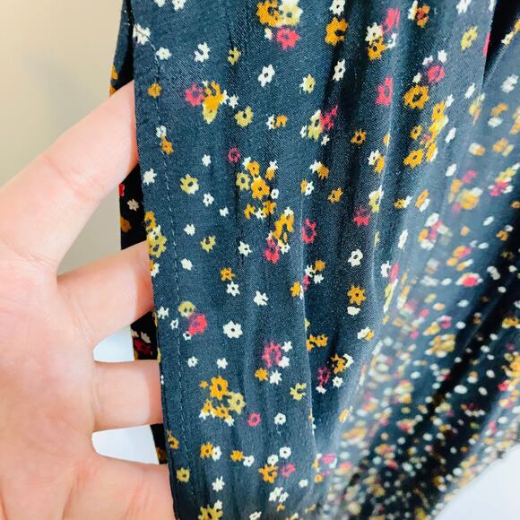 Faithfull the Brand Alena Black Floral Print Short Sleeve Culotte Jumpsuit Sz M - Picture 5 of 13